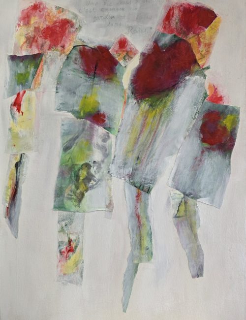 Twombly's Garden - Mixed media paper collage, ink and graphite on gessoed cotton canvas stretched on basswood - 36x36 x1.5 in. - 2026